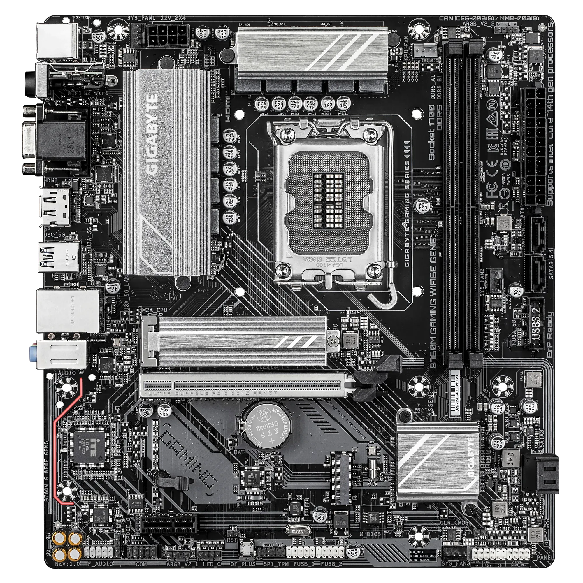 Gigabyte B760M GAMING WIFI6E GEN5 DDR5 For INTEL 14th | 13th | 12th Gen view 2